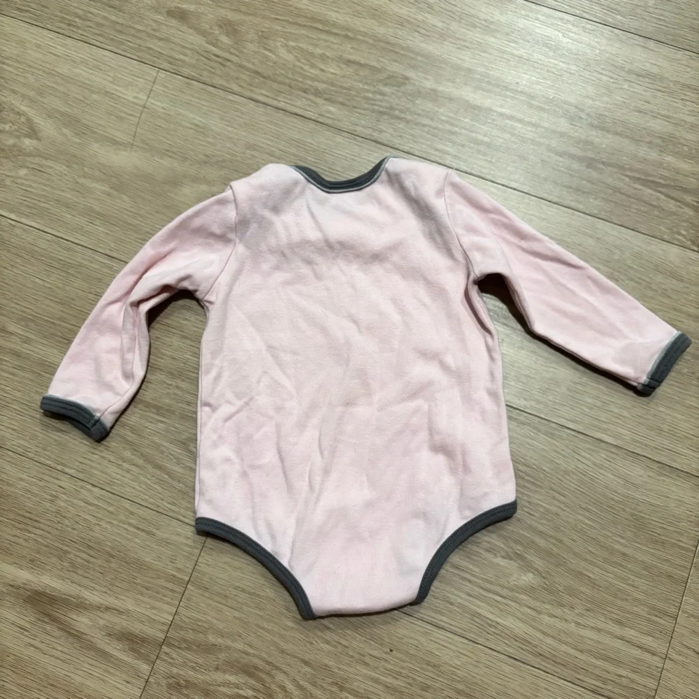 Harley-Davidson Pink Long-Sleeve Baby One-Piece with Dark Trim